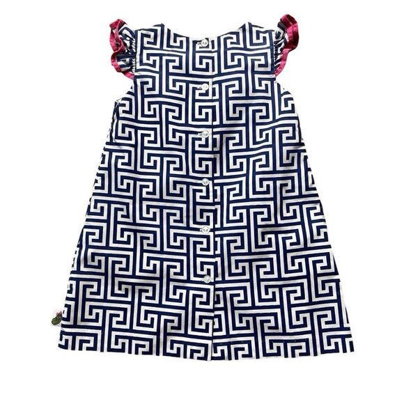 Posh Pickle Toddler Girls Blue and White Dress Size 2T - Picture 7 of 7